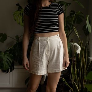 White LINEN SHORTS - Brandy Melville